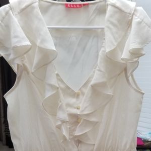 NEW Ivory Blouse with Ruffled Front